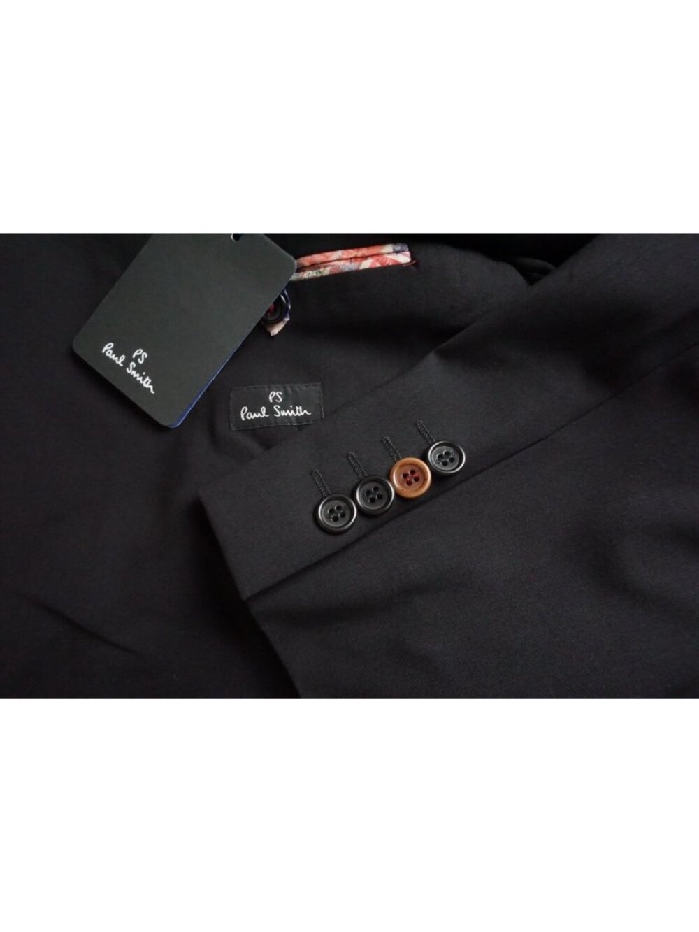 Paul Smith Solid Black Wool Blend 2 Pc Suit Jacket Pants Sz 36 US BRAND NEW